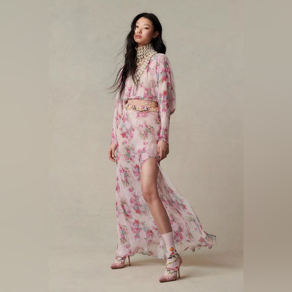 NWT $645 LoveSHackFancy Daya Pleated Floral-print  Maxi Dress - Picture 4 of 13